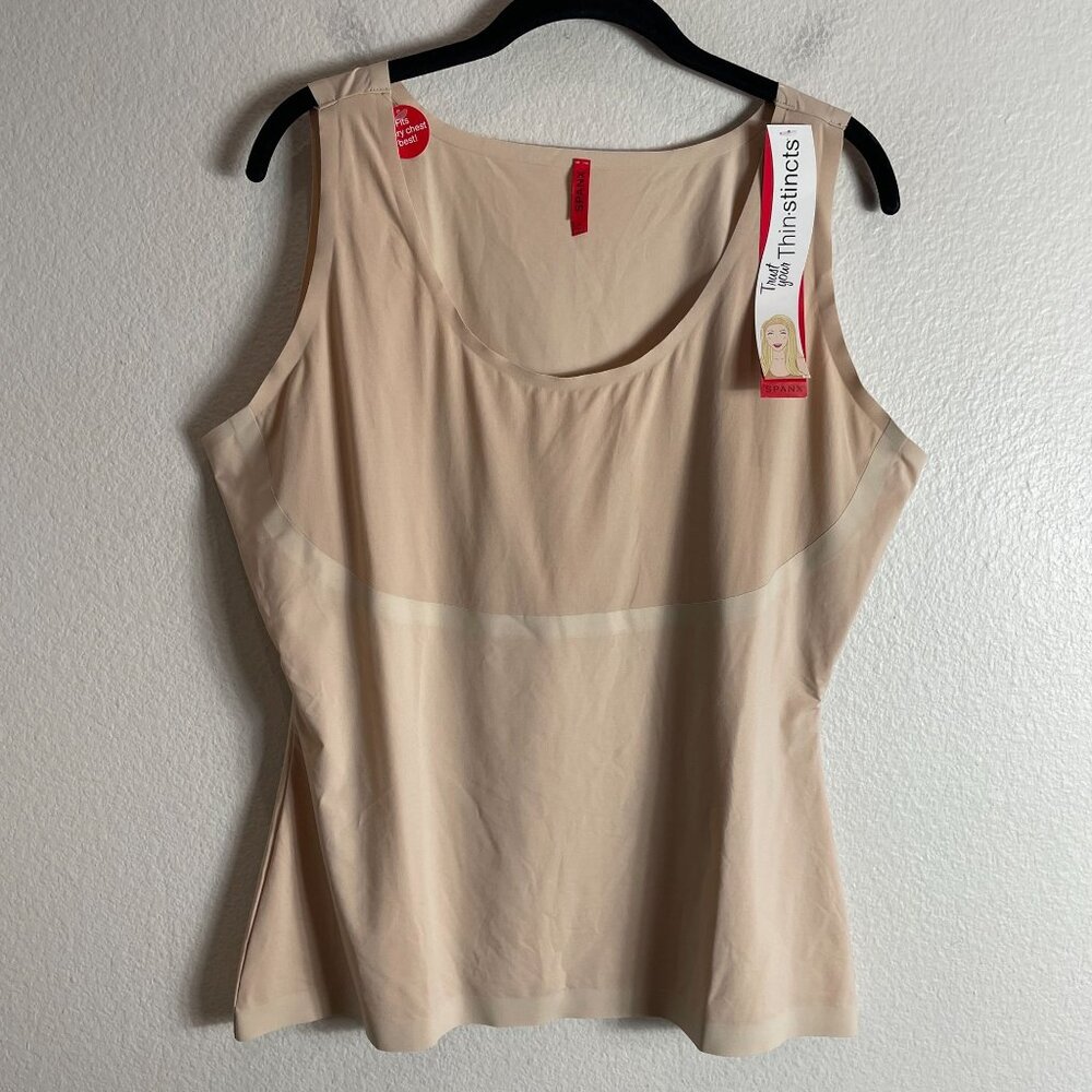 NEW Spanx Plus 2X‎ Thinstincts Beige Shapewear Tank Top Smoothing Lightweight